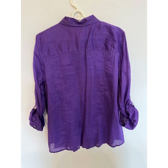 Chico's Women's Purple Namie/Cotton Shirt - Size 3 - Picture 4 of 5